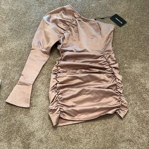Beige mini dress pretty little thing